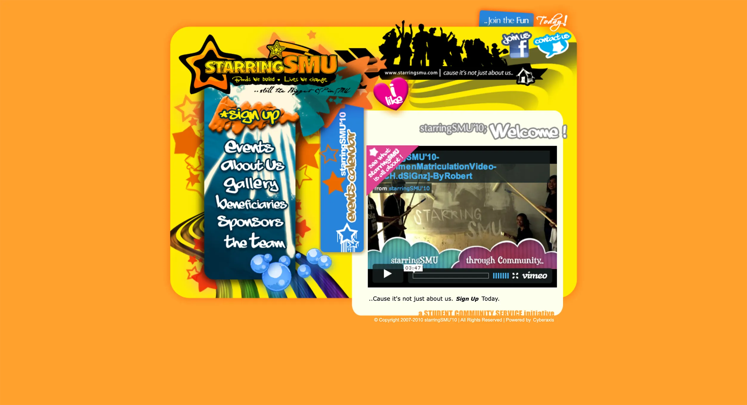 [StarringSMU'10] starringSMU'10 Community Service Project (CSP) Microsite - Landing Page